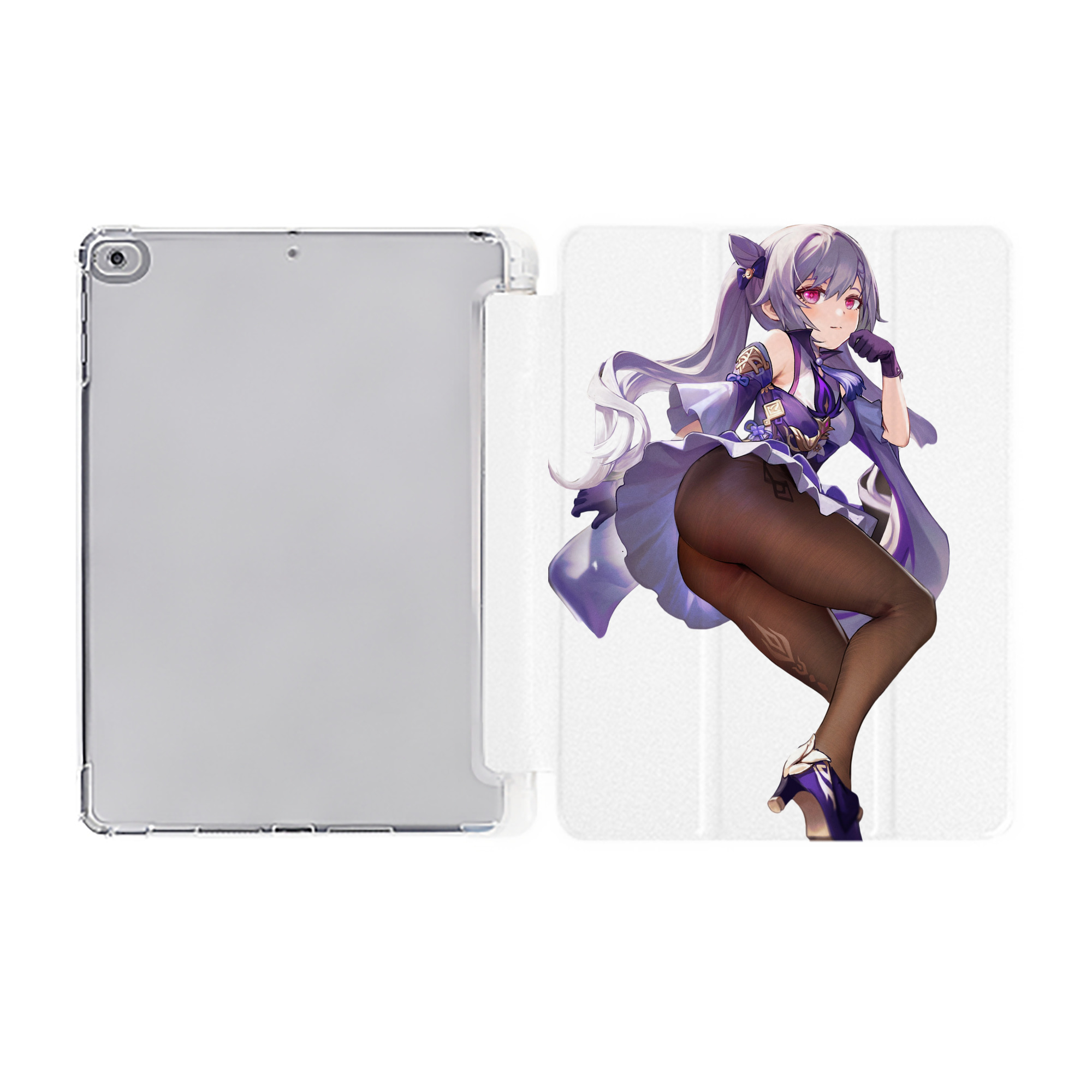 げんし神 刻晴 こくせい genshin Kokusei IPad ケース ペン収納付き 三つ折りスタンド PUレザー×シリコン 対応機種9.5/10.5/10.9インチ